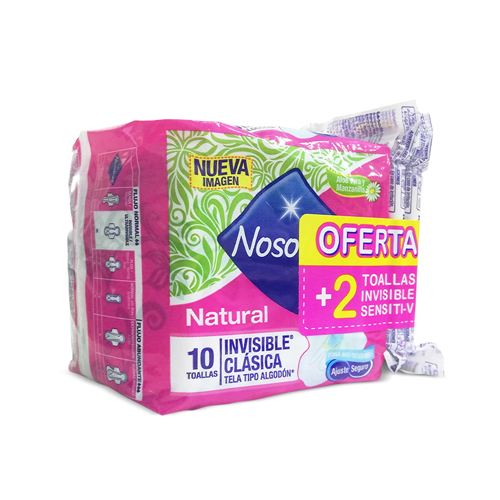 TOA.NOSOT.INVISI.CLASIC NATUR PAQUETE X 10+2T